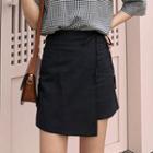 Wrap-front H-line Miniskirt