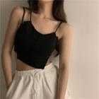Paneled Cropped Camisole Top / Distressed Harem Jeans