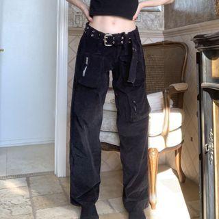 Low Waist Cargo Pants With Belt