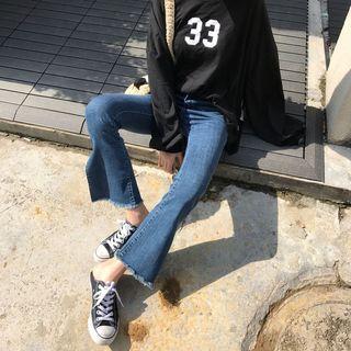 Split Hem Boot-cut Jeans