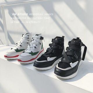 Color Block Platform Lace-up Sneakers