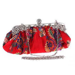 Rhinestone Embroidered Clutch