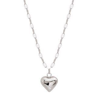 Heart Pendant Alloy Necklace Pendant & Necklace - Heart - Silver - One Size