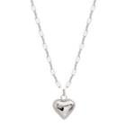 Heart Pendant Alloy Necklace Pendant & Necklace - Heart - Silver - One Size