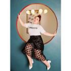 Polka-dot A-line Midi Chiffon Skirt