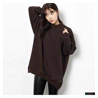 Mock-neck Brushed-fleece Pullover