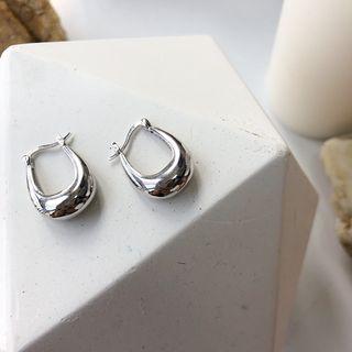 925 Sterling Silver U-shape Earring E202 - Silver - One Size