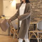 Open-front Wool Blend Furry Cardigan