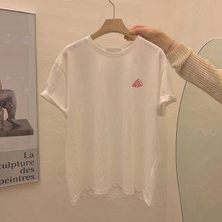 Pizza Embroidered Short-sleeve T-shirt