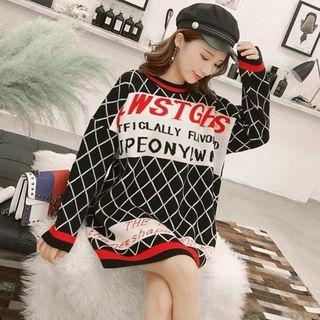 Lettering Diamond Sweater