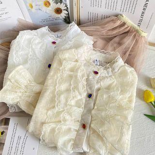 Ruffled Bell-sleeve Loose Shirt