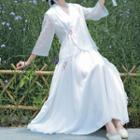 Traditional Chinese 3/4-sleeve Floral Top / Skirt