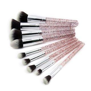 Set Of 9: Glitter Handle Makeup Brush Flash - One Size