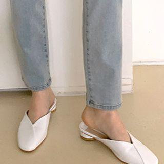 Cylinder-heel Notched Mules