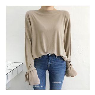 Tie-cuff Drop-shoulder Top
