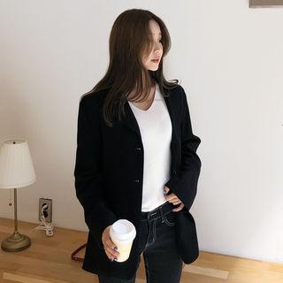 Single-breasted Loose-fit Blazer Black - One Size