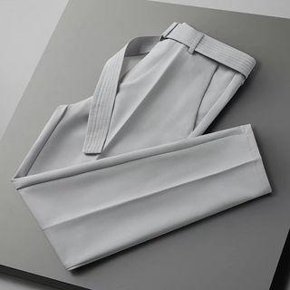 Set: Cropped Dress Pants + Belt