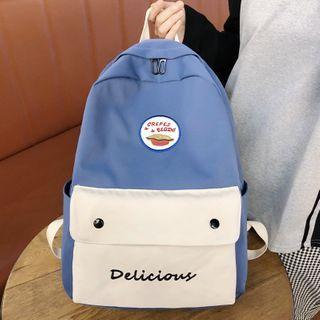 Embroidered Two-tone Backpack