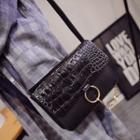 Croc Embossed Faux Leather Crossbody Bag