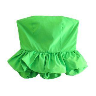 Plain Ruffle Hem Tube Top