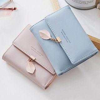 Leaf Charm Faux Leather Wallet