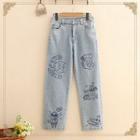 Animal Print Straight-leg Jeans