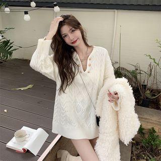 V-neck Sweater / Fluffy Vest