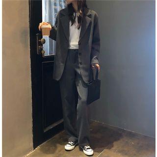 Plain Blazer / Straight-cut Pants