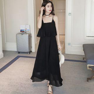 Open-back Mock Two-piece Maxi Dress