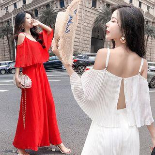 Cold-shoulder Wide Leg Jumpsuit