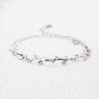 925 Sterling Silver Branches Bracelet White Gold - One Size
