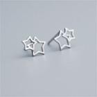 925 Sterling Silver Double Star Earring