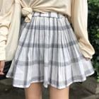 Striped Mini Accordion Pleat Skirt