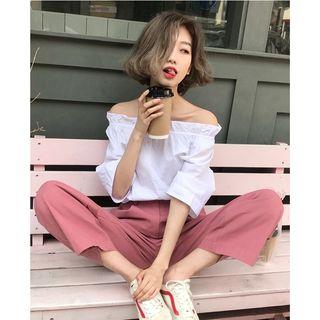Off-shoulder Top / Wide-leg Pants