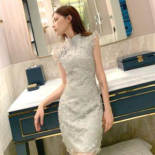 Plain Eyelet Lace Sleeveless Dress
