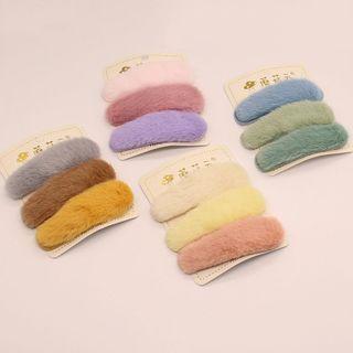 Set Of 3: Fleece Hair Clip