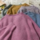 Drop-shoulder Plain Sweater In 5 Colors