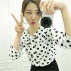 Tie-neck Polka-dot Top