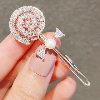 Lollipop Faux Crystal Hair Clip Ly294 - Silver - One Size