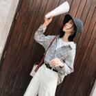 Mock Two Piece Plaid Shirt White - One Size