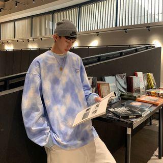 Long-sleeve Round Neck Tie-dye Sweatshirt