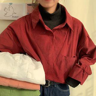 Mock Two Piece Plain Shirt White - One Size
