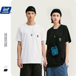 Unisex Embroidered Pocket T-shirt
