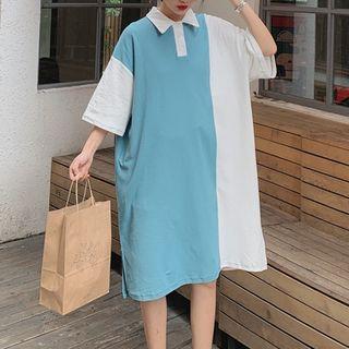 Color Block Polo Dress