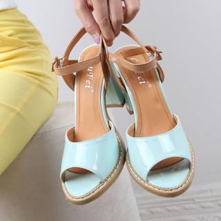 Ankle Strap Chunky Heel Sandals