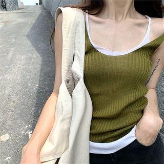 Mock Two-piece Knit Camisole Top