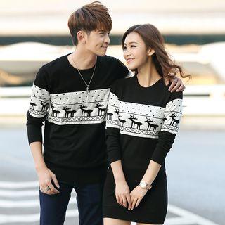 Couple Matching Deer Print Sweater