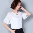 Short-sleeve Cross Neck T-shirt