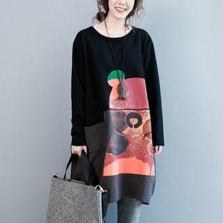 Bear Print Pullover Dress