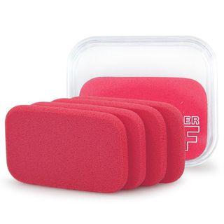 Disposable Powder Puff Set Of 4 - Red - One Size